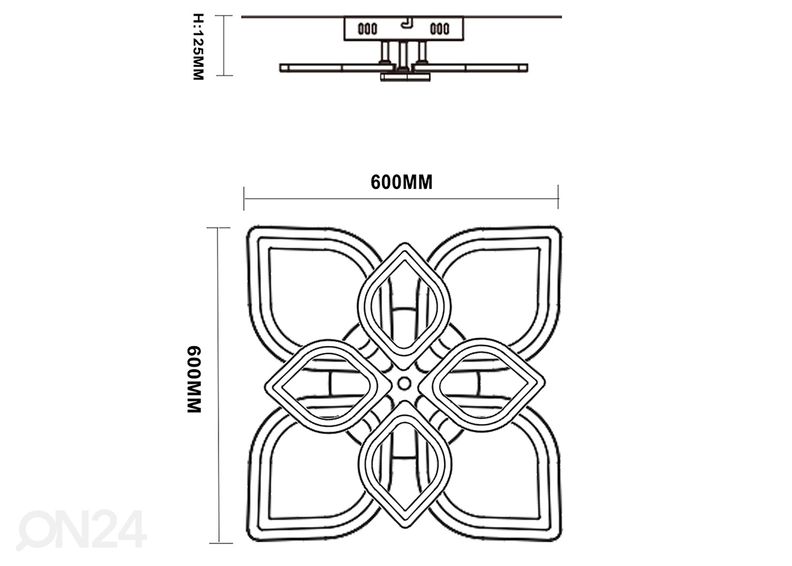 Laevalgusti puldiga Motif LED, must suurendatud