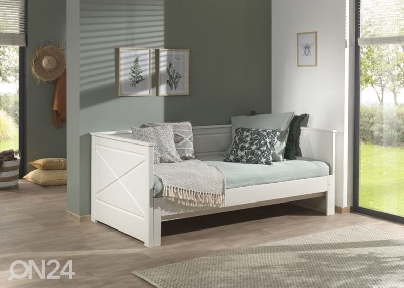 Lahtikäiv voodi Pino 90/180x200 cm, valge suurendatud