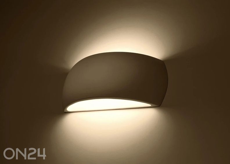 Lakitud seinavalgusti Pontius, valge läikiv suurendatud