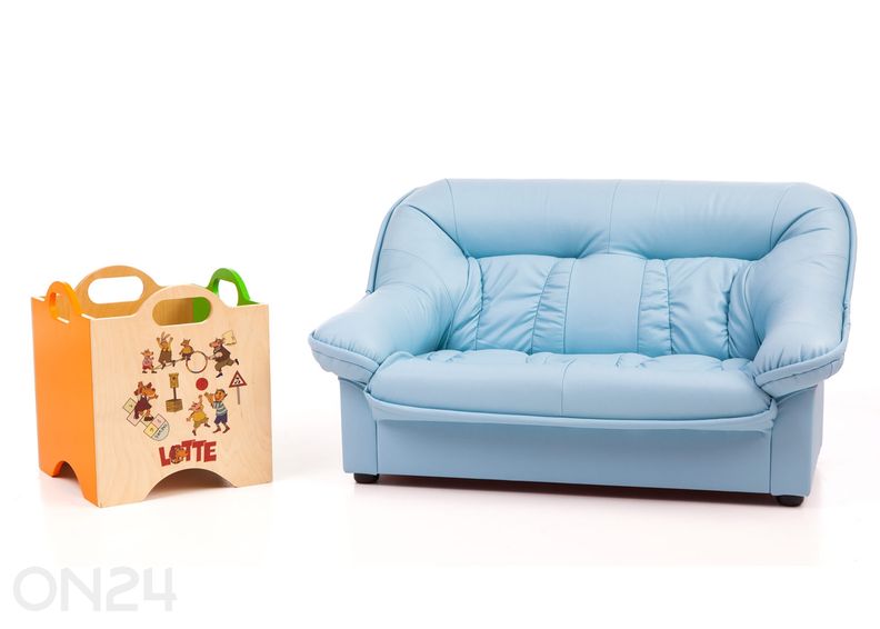 Laste diivan Mini Spencer + mänguasjakast Lotte suurendatud