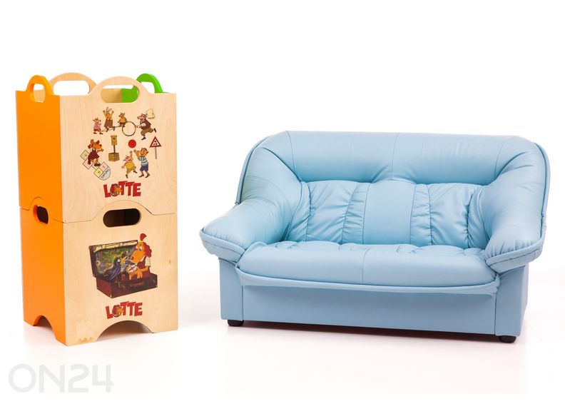 Laste diivan Mini Spencer + mänguasjakast Lotte suurendatud