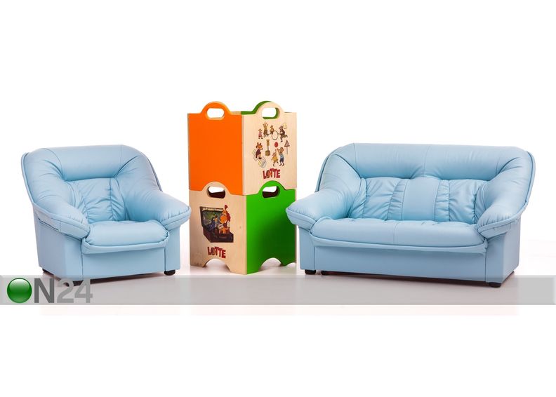 Laste diivanikomplekt Mini Spencer + mänguasjakast Lotte suurendatud