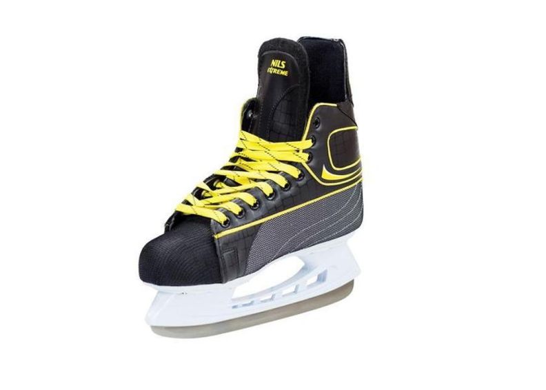 Laste hokiuisud Nils Extreme must kollane 38 NH8556 suurendatud