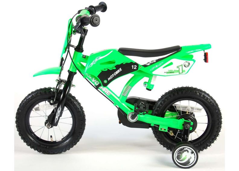 Laste jalgratas Motobike Green 12 tolli Volare suurendatud