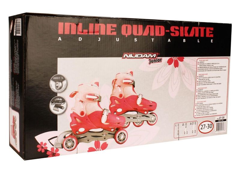 Laste Kaherealine Rulluisk Adjustable Hardboot 1 Nijdam suurendatud