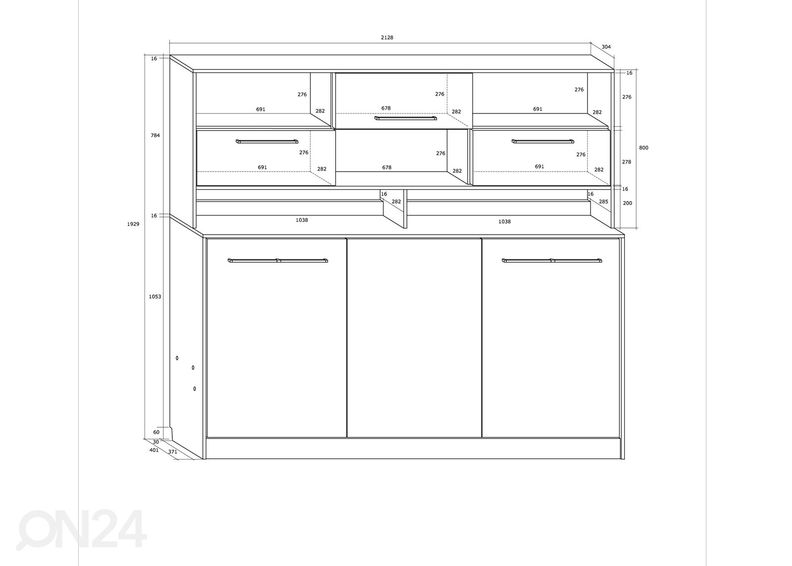 Laste kappvoodi Mac 90x200 cm suurendatud