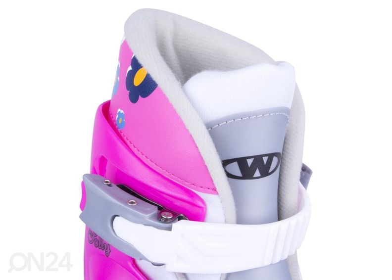 Laste rulluisu ja kaitsmete komplekt WORKER Polly LED suurendatud