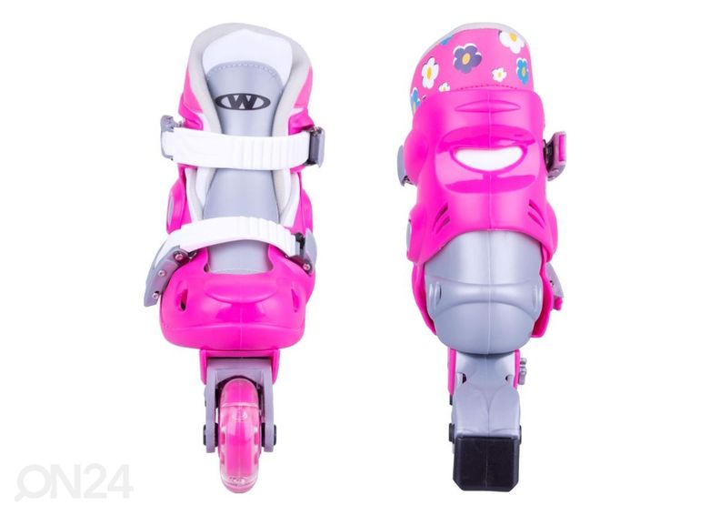 Laste rulluisu ja kaitsmete komplekt WORKER Polly LED suurendatud