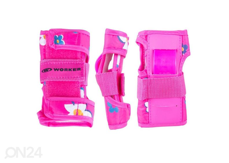 Laste rulluisu ja kaitsmete komplekt WORKER Polly LED suurus XS 26-29 suurendatud