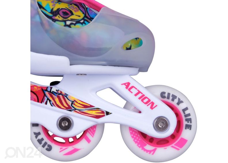 Laste rulluisud reguleeritavad vilkuvate ratastega Action Doly roheline suurus XS(26-29) suurendatud