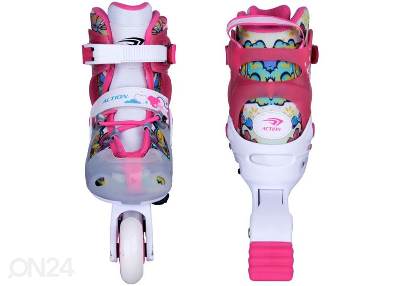 Laste rulluisud reguleeritavad vilkuvate ratastega Action Doly roheline suurus XS(26-29) suurendatud