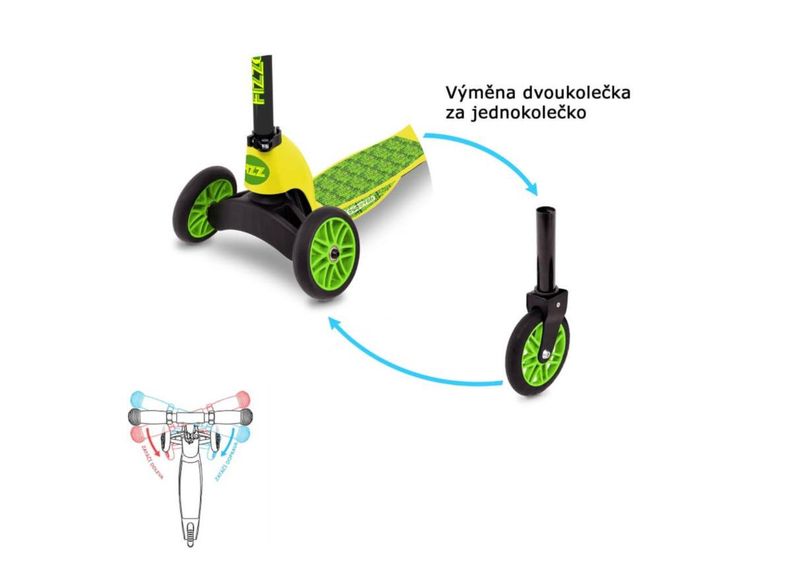 Laste tõukeratas Fizz Flip Mini Evo Croc suurendatud