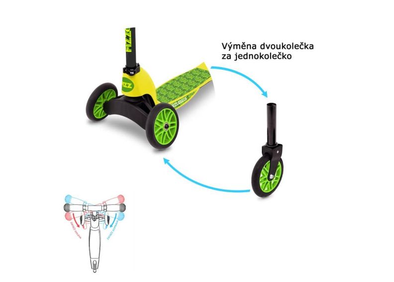 Laste tõukeratas Fizz Flip Mini Evo Multi suurendatud