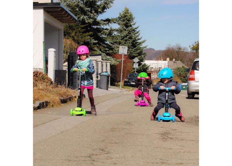 Laste tõukeratas LED-tuledega Nimbo 3in1 WORKER suurendatud