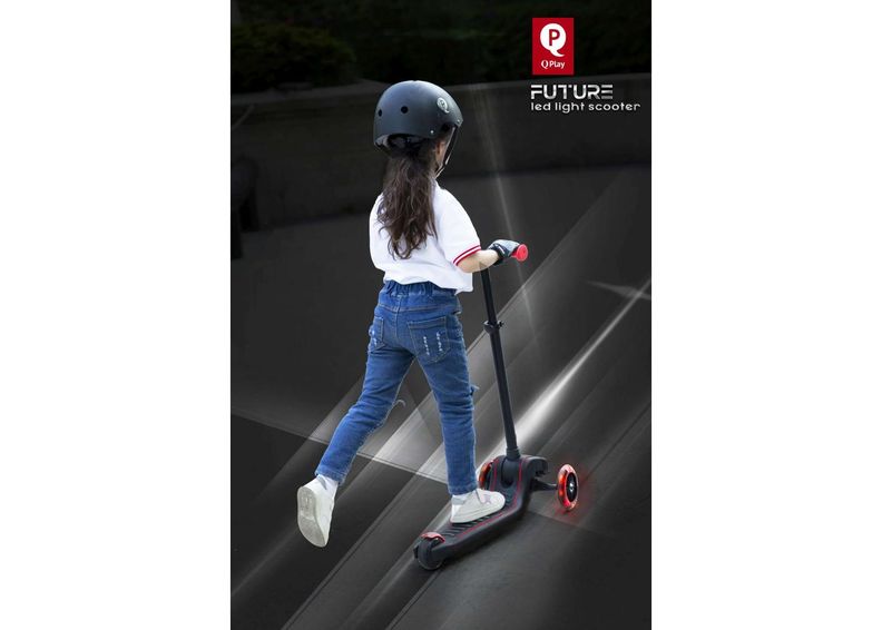 Laste tõukeratas Led tuledega QPlay Volare suurendatud