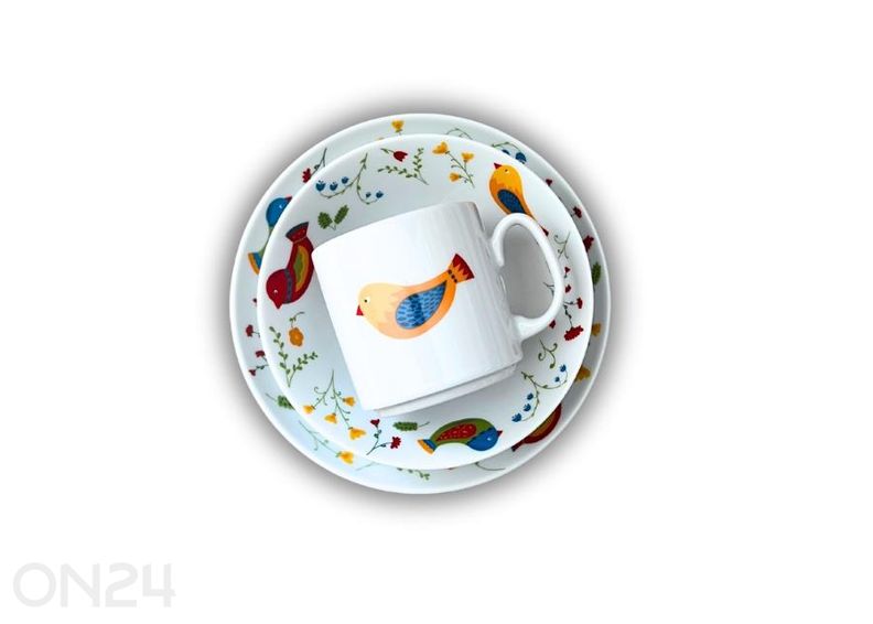 Lastenõude komplekt Rõõmsad Linnud suurendatud