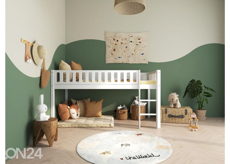 Lastevoodi THUKA Viggo poolkõrge, valge suurendatud