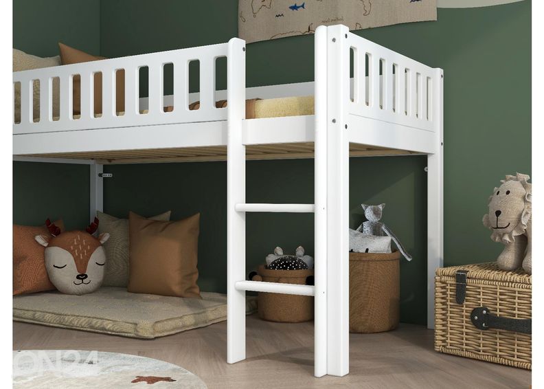 Lastevoodi THUKA Viggo poolkõrge, valge suurendatud