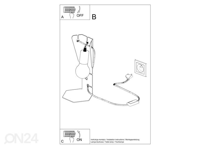 Laualamp Arby, valge suurendatud