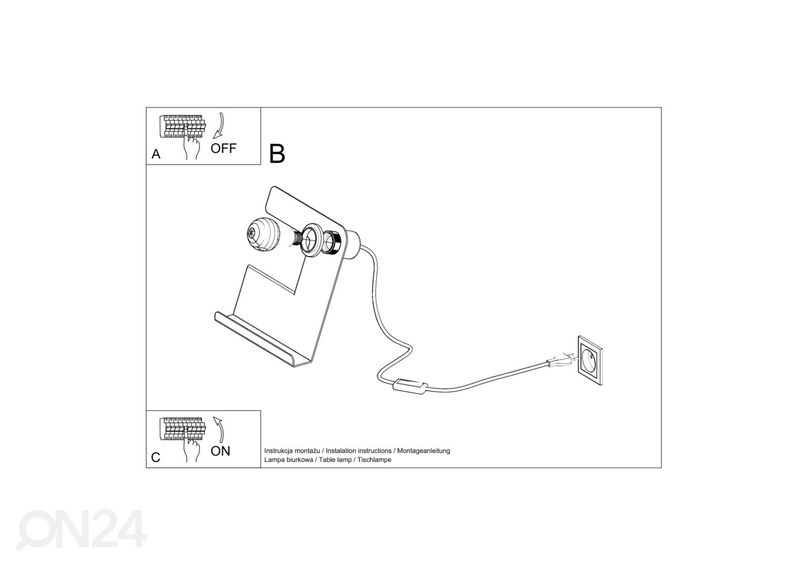 Laualamp Incline, must suurendatud