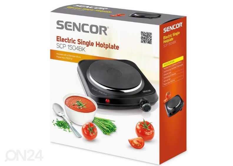 Lauapliit 1 plaadiga Sencor SCP1504BKEUE4 must suurendatud