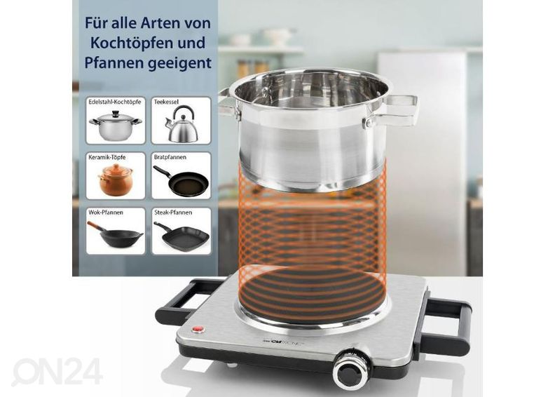 Lauapliit Clatronic 1 plaadiga EKP3788IX, inox suurendatud