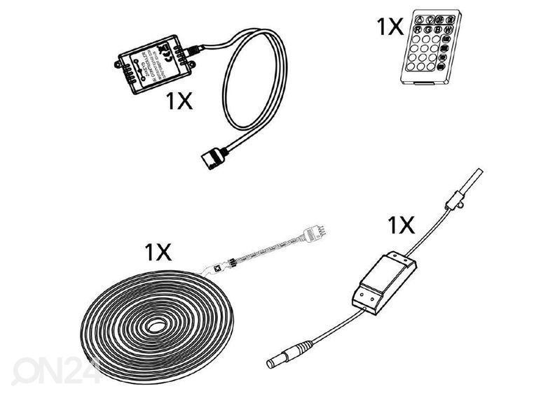 LED hämardatav valgusriba 2 m puldiga suurendatud
