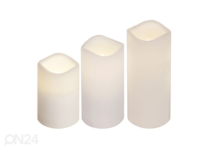 LED küünalde komplekt Paul, 3 tk suurendatud