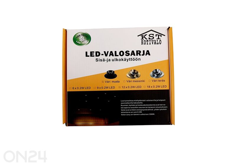 LED saunavalgustid 12 x 0,2 W, matt must suurendatud