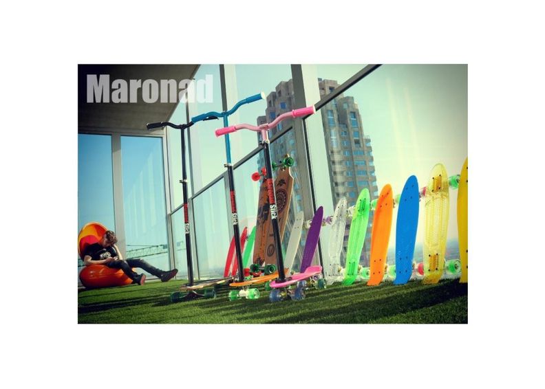 Lenksud skate-, long- ja penny boardile Stick suurendatud