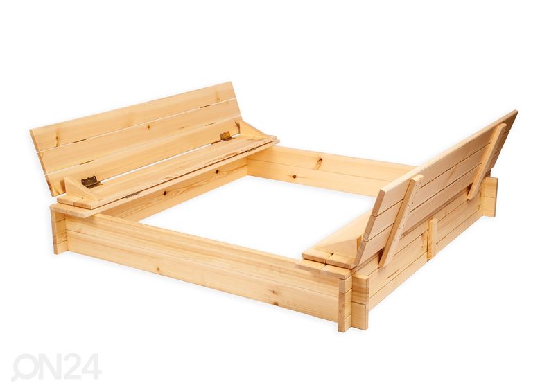 Liivakast kaane ja istmetega 140x140 cm suurendatud