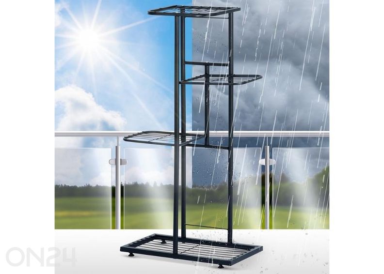 Lillepostament 4 tasandiga, must suurendatud