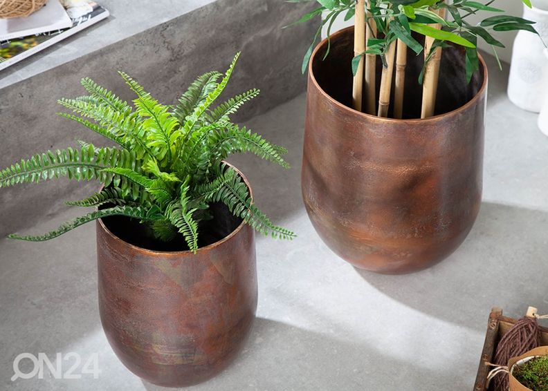 Lillepottide komplekt Copper L, 2 tk suurendatud