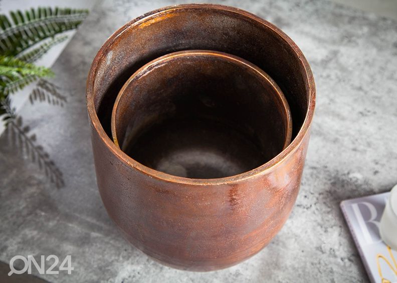 Lillepottide komplekt Copper S, 2 tk suurendatud