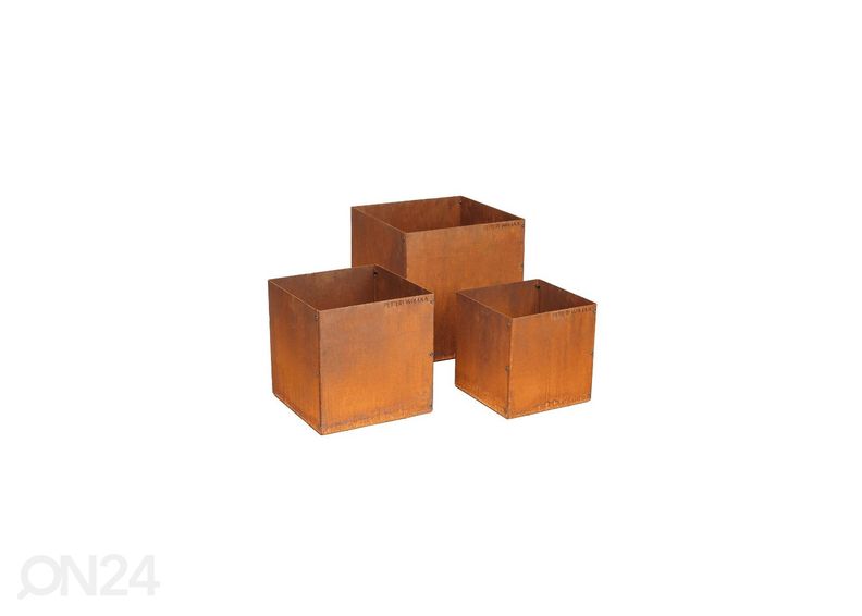 Lillepottide komplekt Cor-Ten terasest Fiora 3 suurendatud