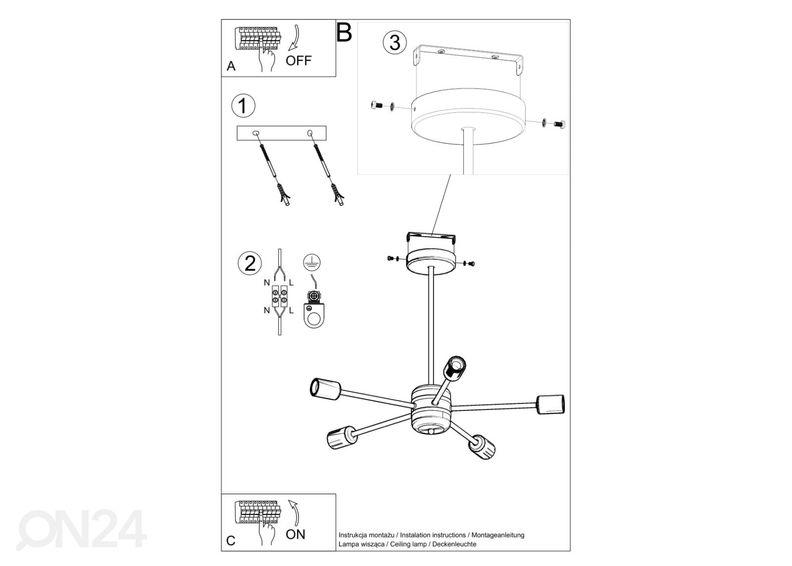 Lühter Lango 5, must suurendatud