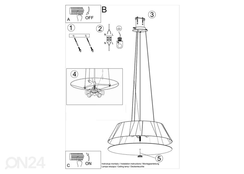 Lühter Vega 60, must suurendatud