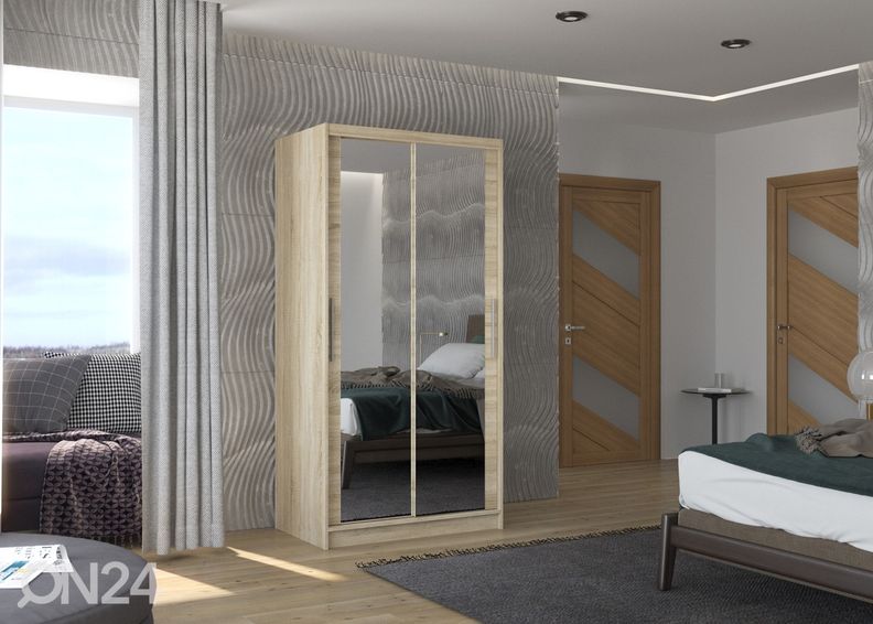 Lükandustega riidekapp 100 cm suurendatud