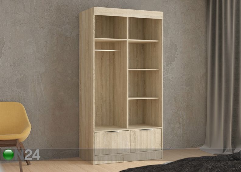 Lükandustega riidekapp 120 cm suurendatud