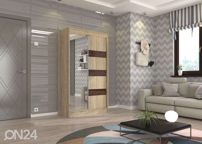 Lükandustega riidekapp 120 cm suurendatud