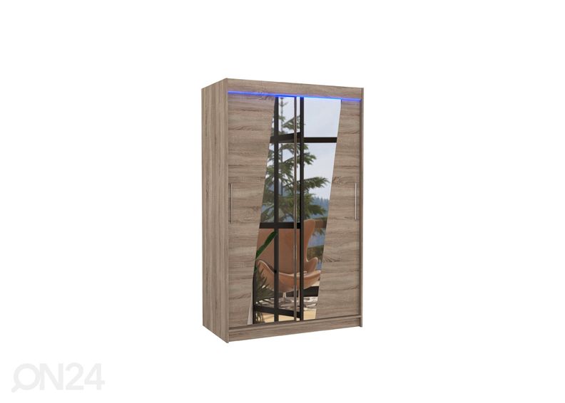 Lükandustega riidekapp 120 cm + LED suurendatud