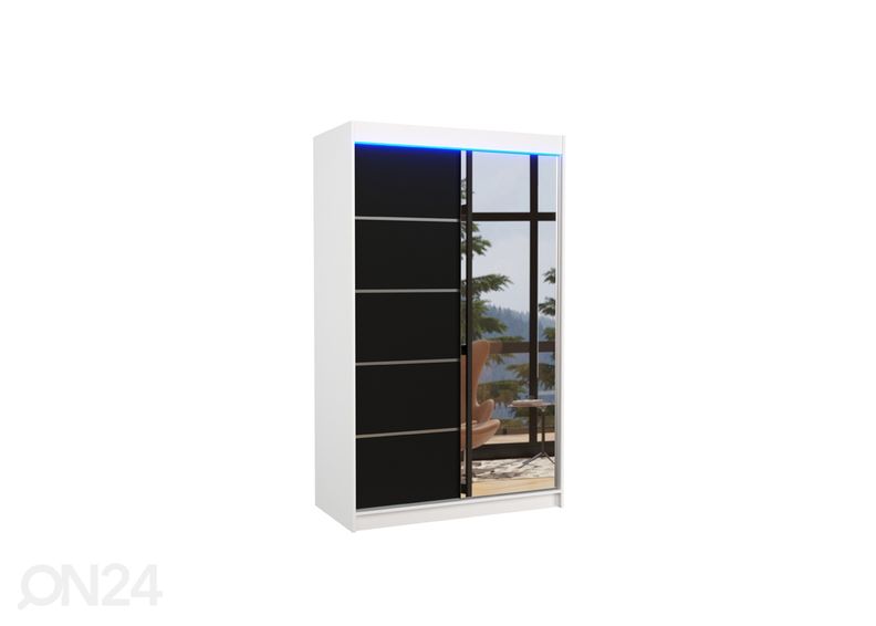 Lükandustega riidekapp 120 cm + LED suurendatud