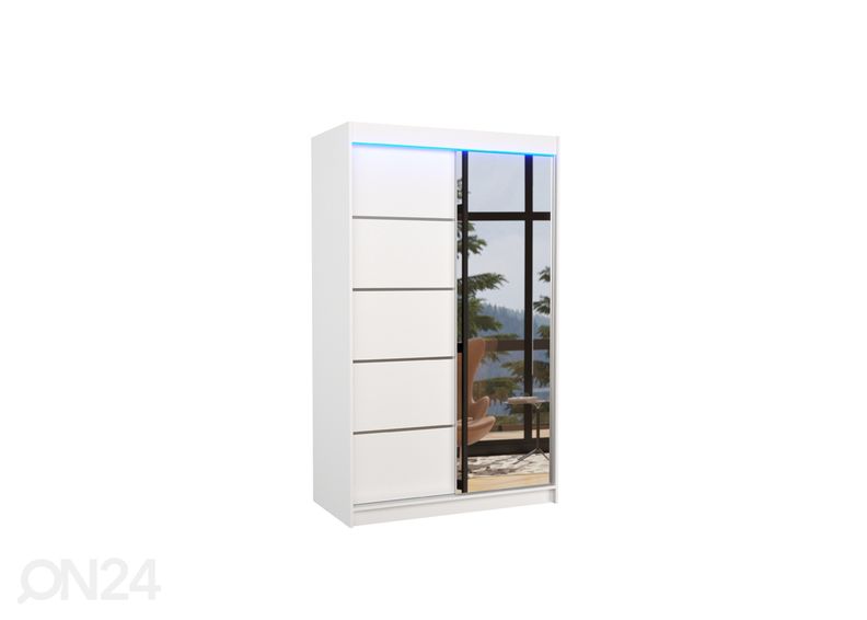 Lükandustega riidekapp 120 cm + LED suurendatud