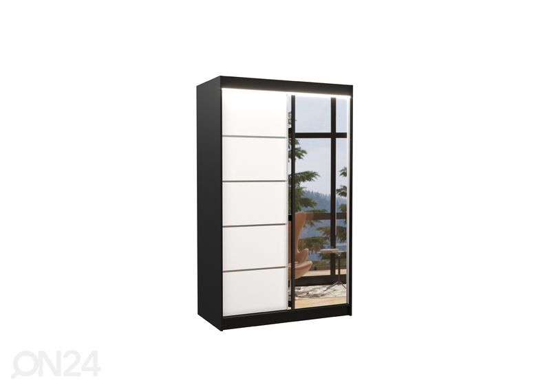 Lükandustega riidekapp 120 cm + LED suurendatud