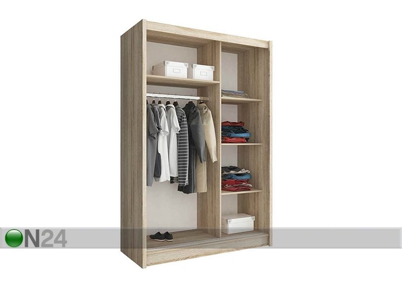 Lükandustega riidekapp 150 cm suurendatud