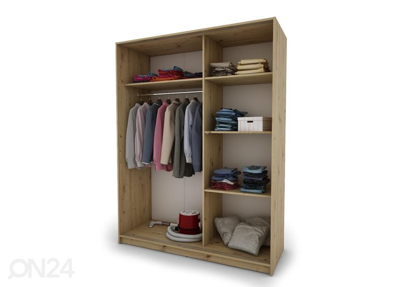 Lükandustega riidekapp 150 cm suurendatud