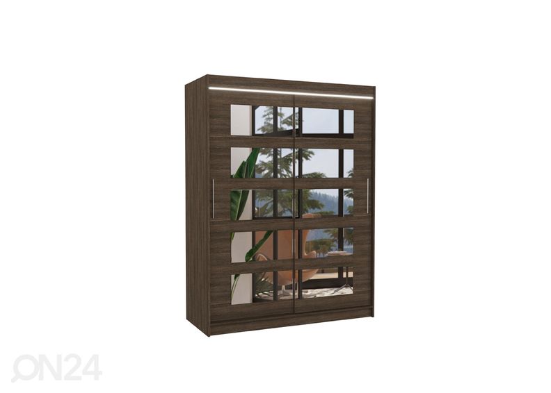 Lükandustega riidekapp 150 cm + LED suurendatud