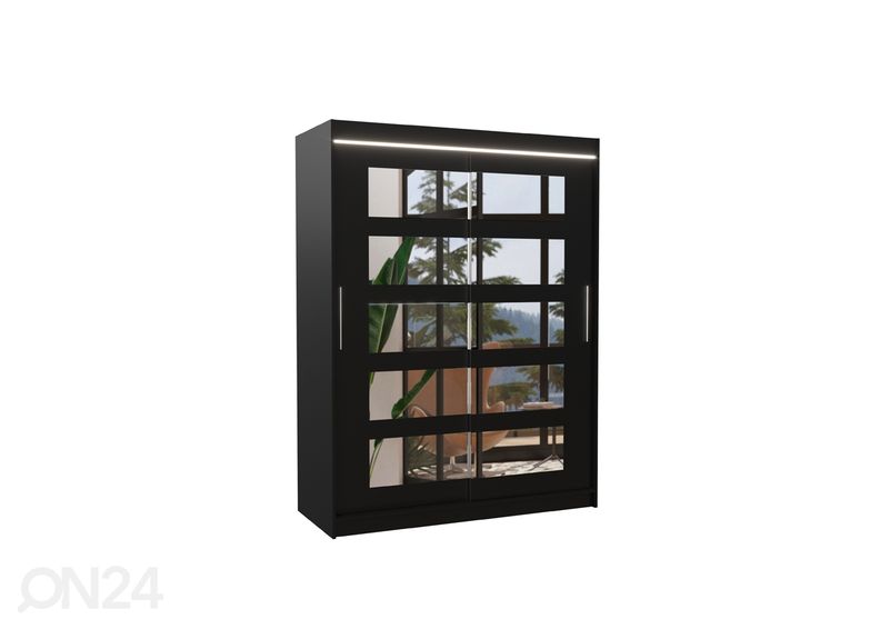 Lükandustega riidekapp 150 cm + LED suurendatud