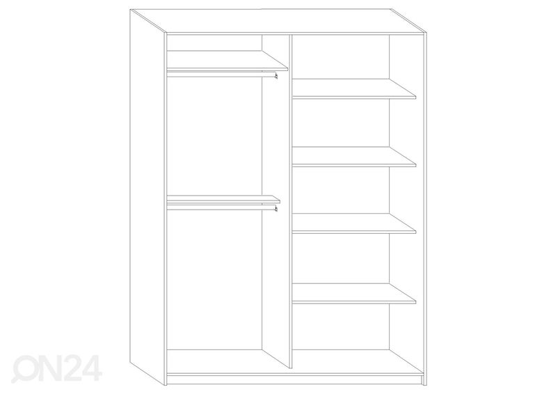 Lükandustega riidekapp 160 cm suurendatud