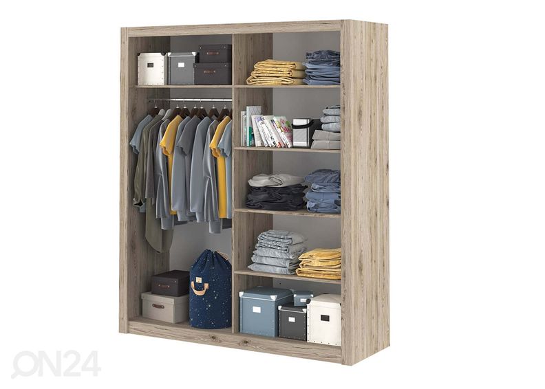 Lükandustega riidekapp 180 cm suurendatud